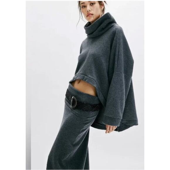 NWT Free People Freest Milley Reversible Knit Skirt Set in Steel - Picture 2 of 7